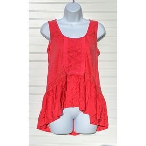 Meadow Rue Anthropologie Pink High-Low Blouse / Size Small